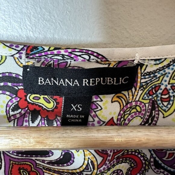 Banana Republic Multicolored Peasant Boho Paisley Tassel Tie Mini Dress Size XS - Picture 8 of 16